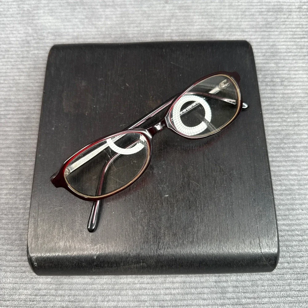 Halston‎ H 58 COL 30 Burgundy Red Oval Eyeglass Frames Made in USA Y2K